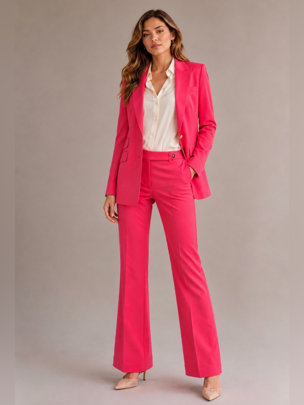 NWT Karl Lagerfeld Paris Pink Suit Set - Blazer size 8 & Pants size 6